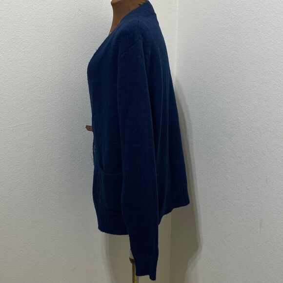 Trovata Wool Blend Navy Blue V-Neck
Cardigan Sweater Women's Size Medium - Picture 5 of 12